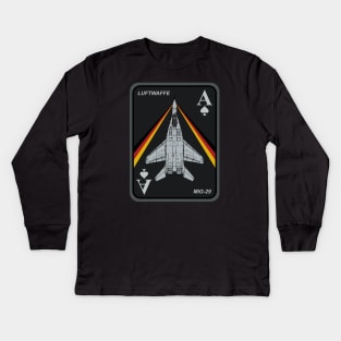 Mig-29 Fulcrum Luftwaffe Patch Kids Long Sleeve T-Shirt